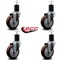 Service Caster 4'' Maroon Poly Wheel Swivel 1-3/4'' Expanding Stem Caster Set, 4PK SCC-EX20S414-PPUB-MRN-134-4 - alternate 4